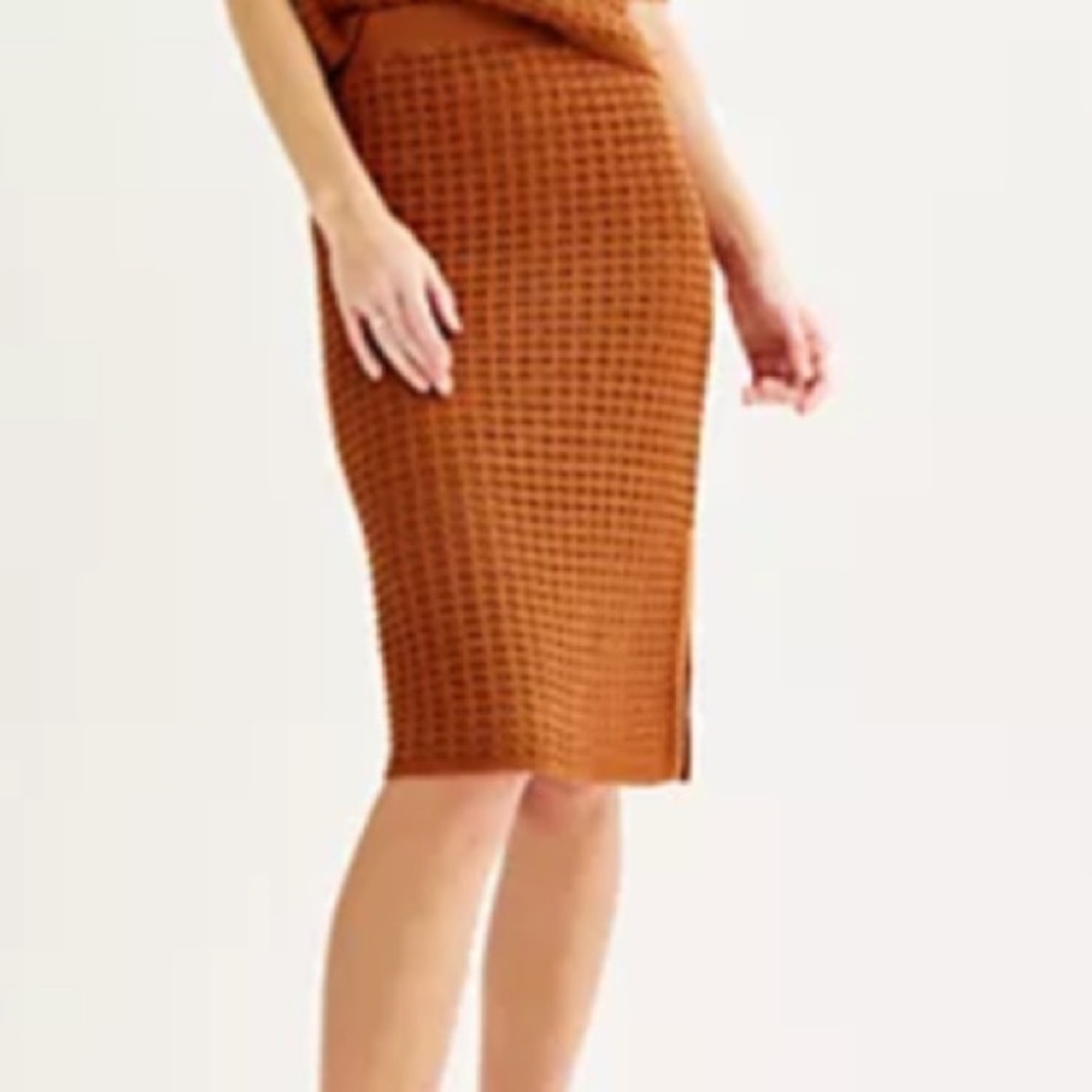 Cognac Crochet Skirt